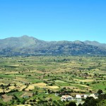 The vertile Lassithi Plateau in between the Dikti Mountains on Crete
