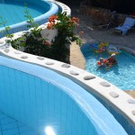 Sun protected children pool at Country Hotel Velani in Greece.