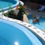 Sun protected children pool at Country Hotel Velani in Greece.