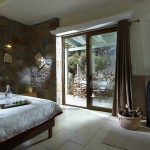 Master bedroom of the family room in Country Hotel Velani in Greece Crete