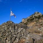 The paragliding take-off in Avdou above the Country Hotel Velani in Crete Greece.